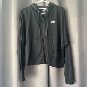 Nike Full-Zip Crop Lightweight Black Hoodie